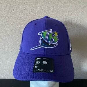 Tampa Bay Devil Rays‎ Nike Club Cap Structure Adjustable Purple Hat MLB NWT M/L